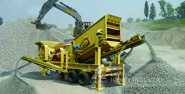 mobile two deck aggregate screening plant